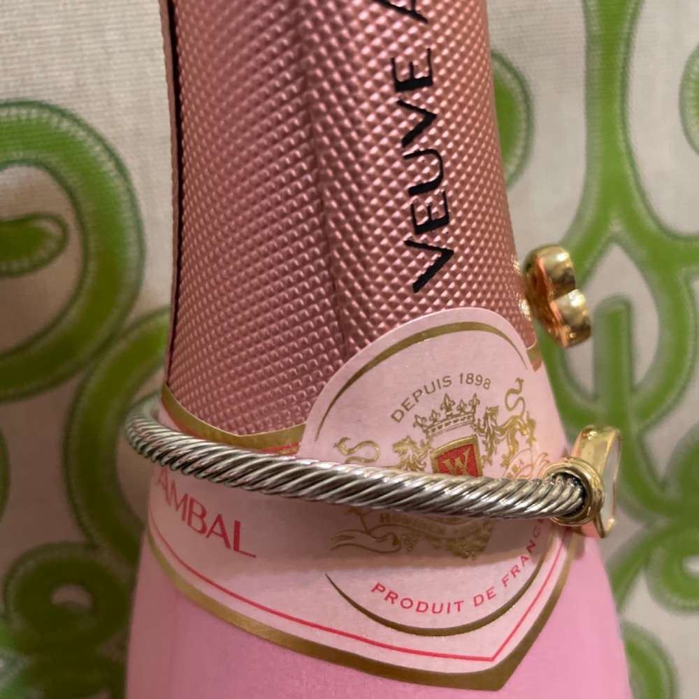 Two Tone Adjustable Heart Bangle - image 7